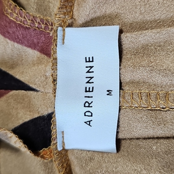 3 for $20 🍂 Faux Suede Striped V-Neck Tunic Top M Soft Brown Orange Fall Boho - Picture 5 of 9